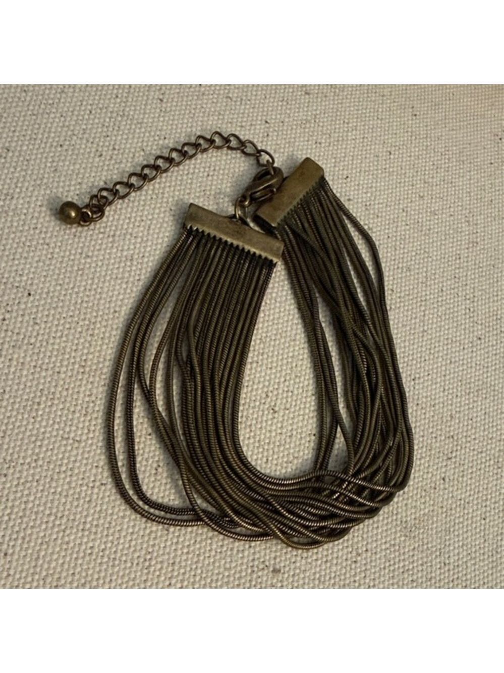 Chic Brass tone Multi-Strand Bracelet with Clasp